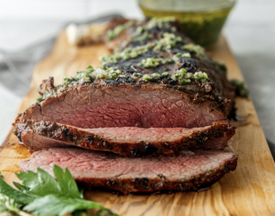 Smoked Tri-tip with Jalapeño Chimichurri